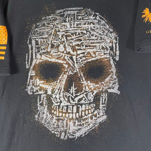 Grunt Style Skull Graphic Tee XXL Black USA Flag Military Shirt Cotton Patriotic - Picture 7 of 8
